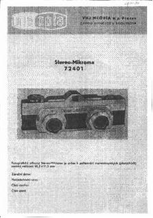 Meopta Mikroma manual. Camera Instructions.